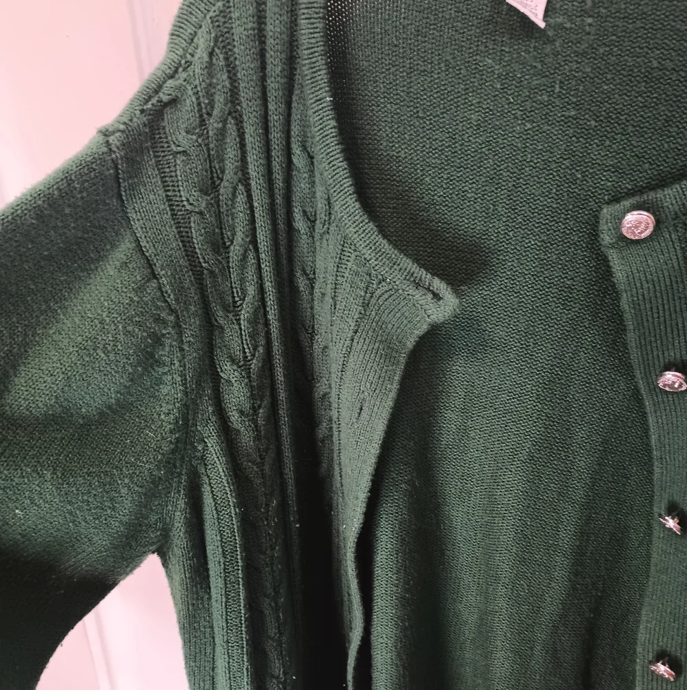 Plus size XL Women's cardigan sweater green thick warm fall winter button down - Picture 4 of 4
